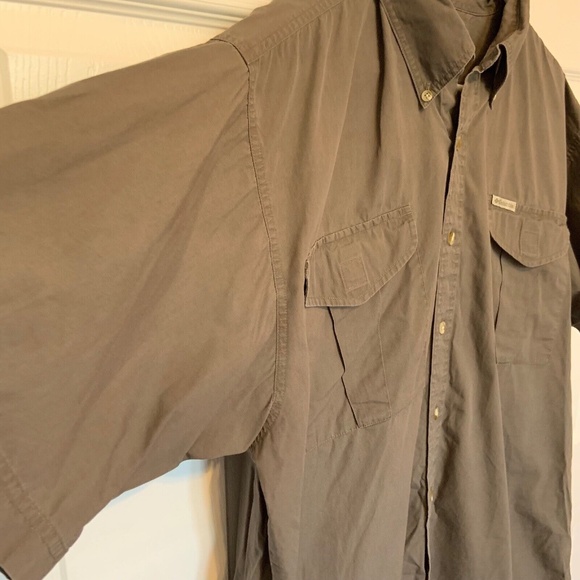 Columbia Men's Short Sleeved Solid Button Down Shirt Green Size XL - Picture 4 of 14